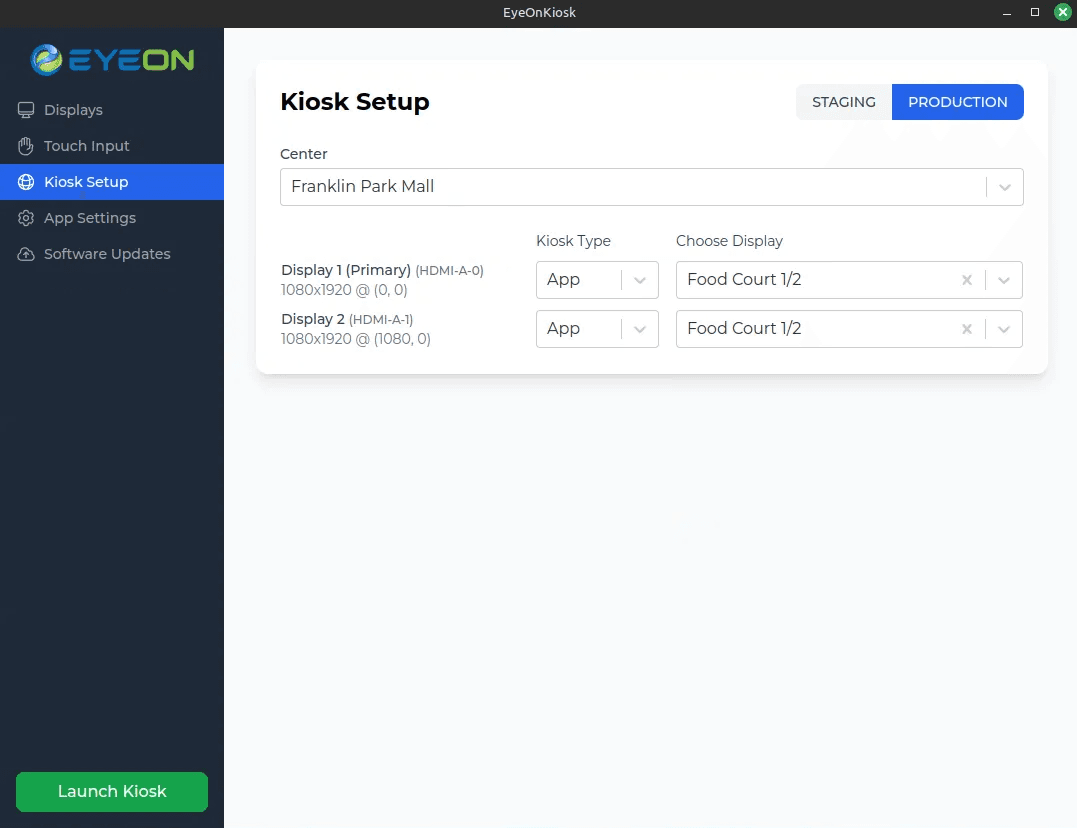 Kiosk Setup Configuration