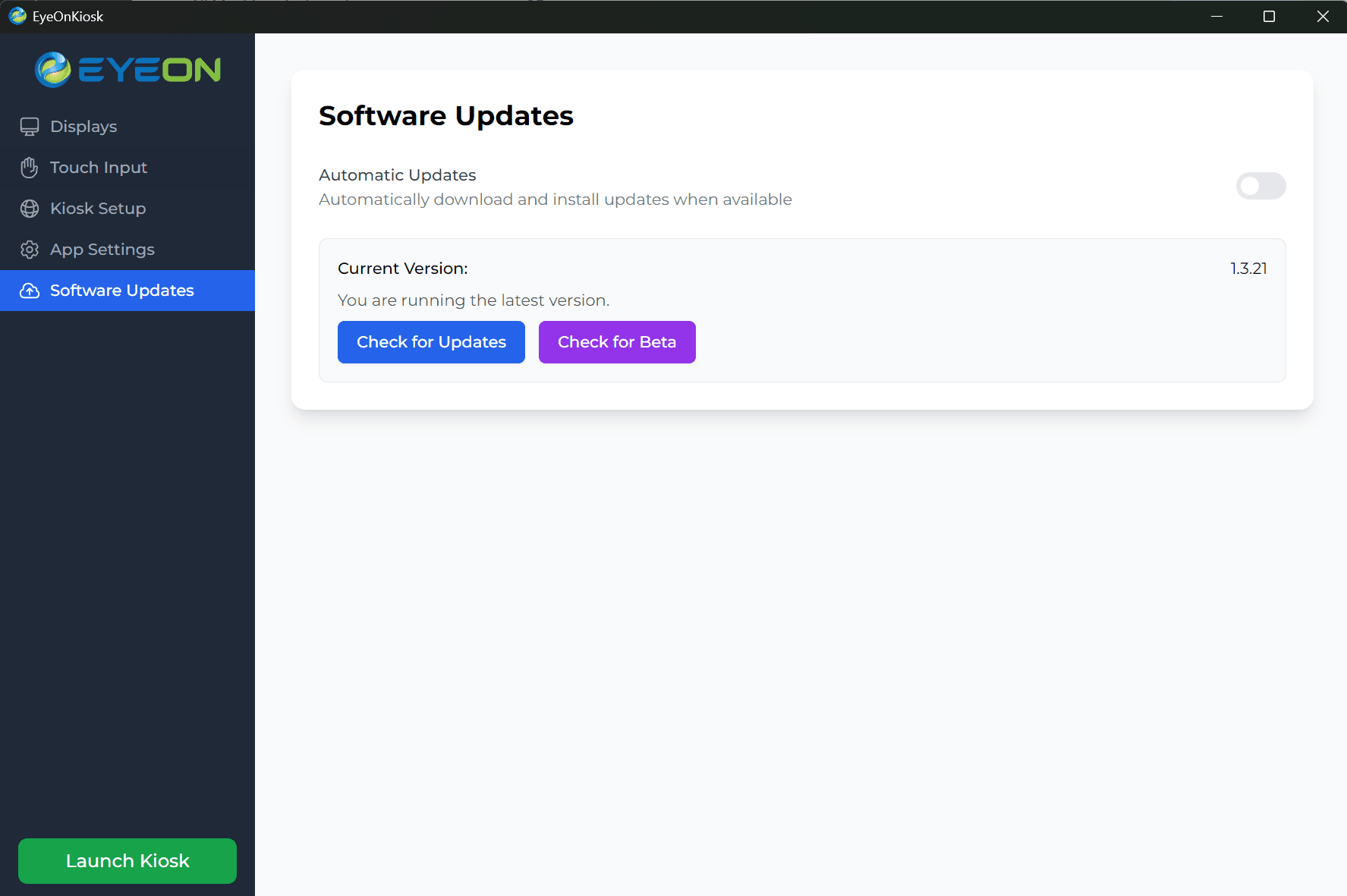 Software Updates Interface