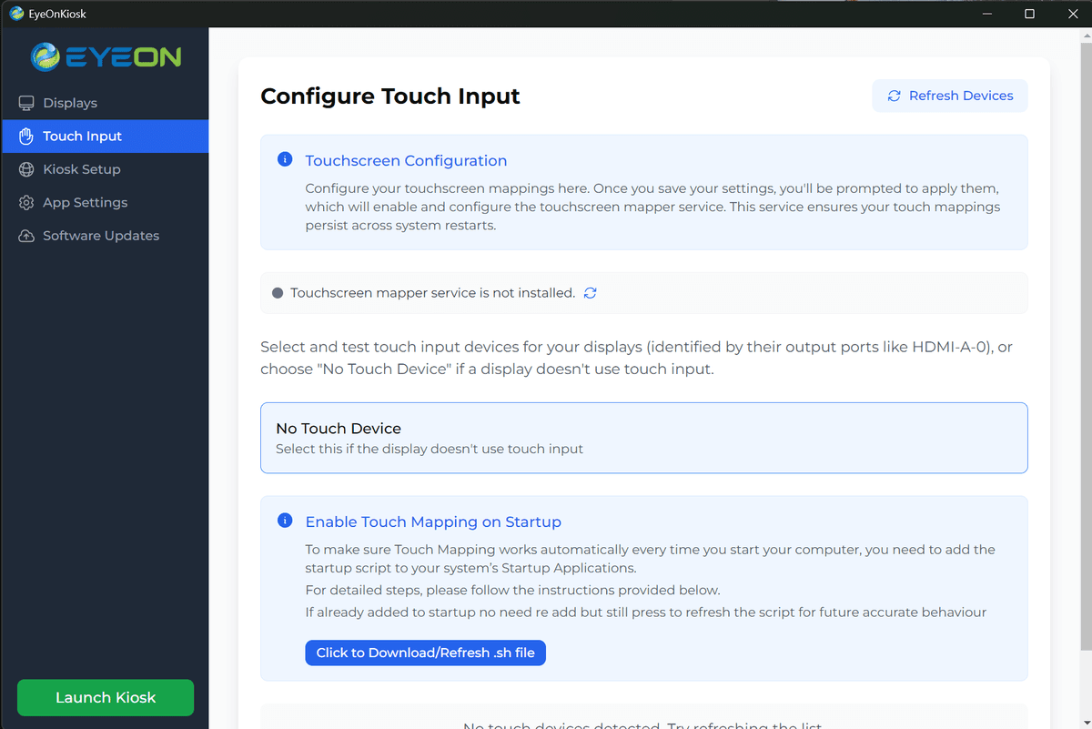 No Touch Device Option