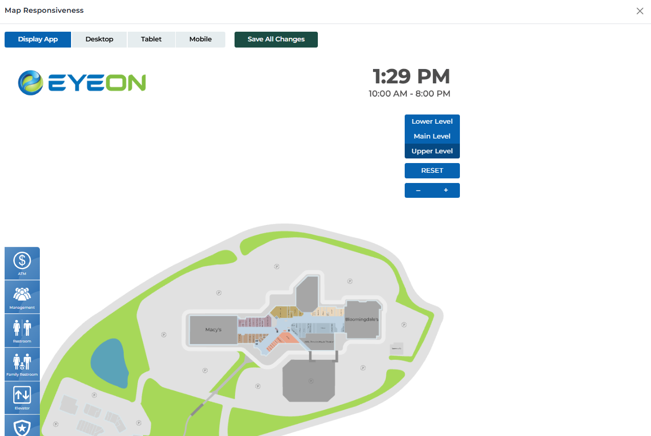 Map responsiveness interface